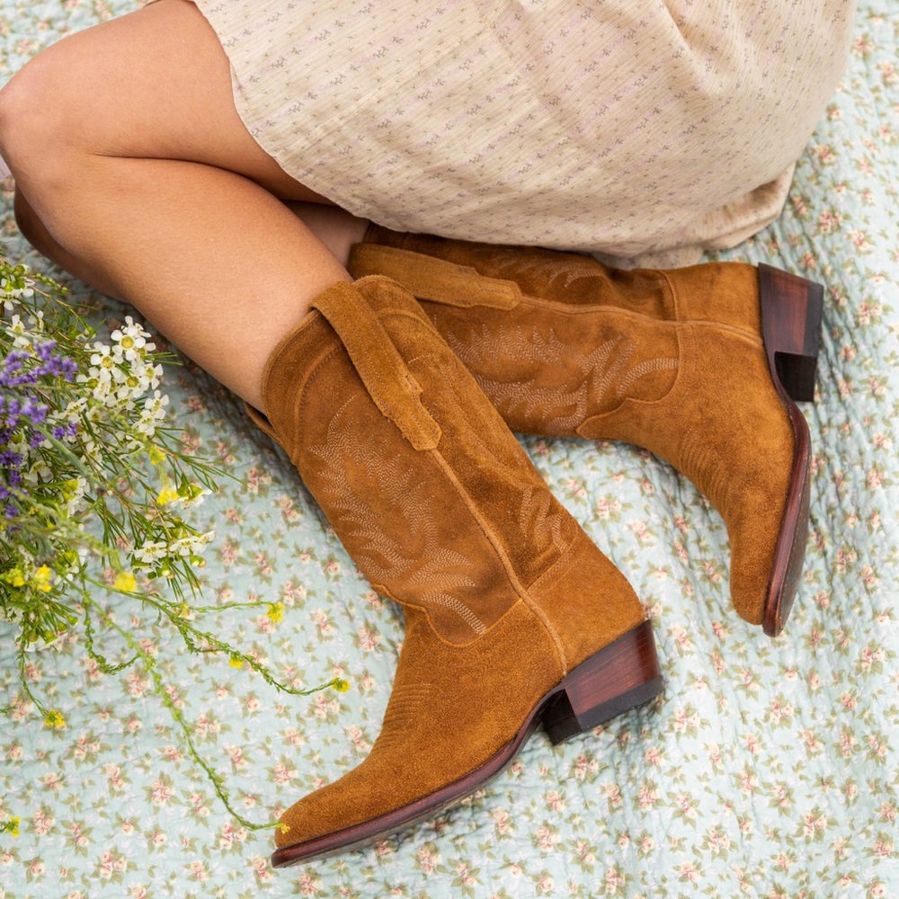 Tecovas Josie Brown Suede Boots - Worn Once!